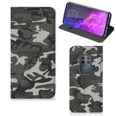 Motorola One Zoom | Hoesje met Magneet | Army Light