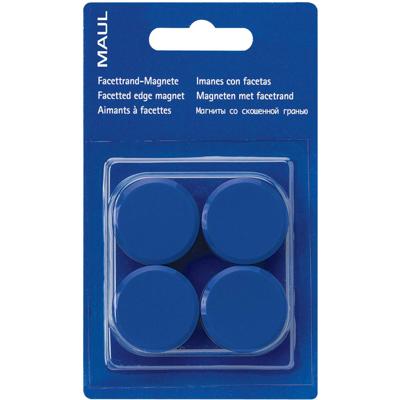 MAUL magneet Solid, 38 mm, trekkracht 2,5 kg, blister van 2 stuks, blauw