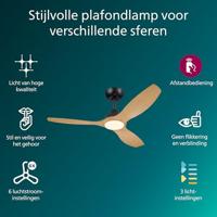 Philips LED Olas Plafondventilator 30 W (Ø x h) 1320 mm x 310 mm Zwart Met afstandsbediening, Dimbaar - thumbnail