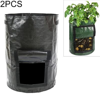 2 stuks aardappel planten PE zakken plantaardige aanplant groeien zakken boerderij tuin benodigdheden grootte: 23cm x 28cm (zwart)