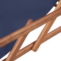 Strandstoel inklapbaar stof en houten frame blauw - thumbnail