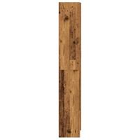 Hoge kast 82,5x30,5x185 cm bewerkt hout oud houtkleurig - thumbnail
