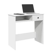 Bureau 80x40x75 cm bewerkt hout wit - thumbnail