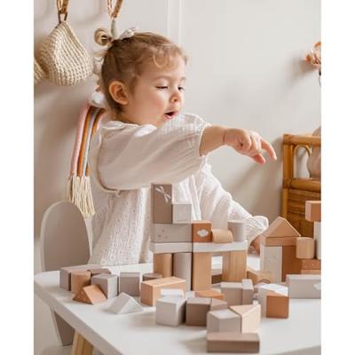 Label Label Houten blokken 50 stuks nougat