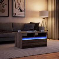 Salontafel met LED-verlichting bewerkt hout bruin eikenkleur - thumbnail