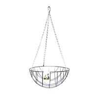 Hanging basket zwart gecoat metaal - M - thumbnail