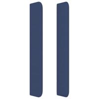 Hoofdbord met randen 183x16x118/128 cm stof blauw - thumbnail