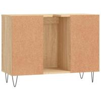 Badkamerkast 80x33x60 cm bewerkt hout sonoma eikenkleurig - thumbnail