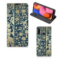 Samsung Galaxy A20s Smart Cover Beige Flowers - thumbnail