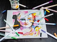 Stabilo pen 68 brush - viltstift - lichtblauw (31) - thumbnail