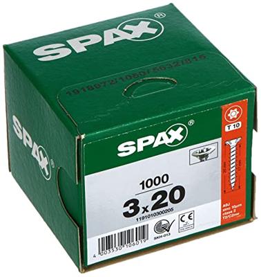SPAX 1191010300205 R 88091 Senkkopf/T-STAR Verzonken houtschroef 3 mm 20 mm T-STAR plus Staal WIROX 1000 stuk(s) SPAX 1191010300205 R 88091 Senkkopf/T-STAR Verzonken houtschroef 3 mm 20 mm T-STAR plus Staal WIROX 1000 stuk(s)