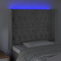Hoofdbord LED 147x16x78/88 cm fluweel lichtgrijs - thumbnail