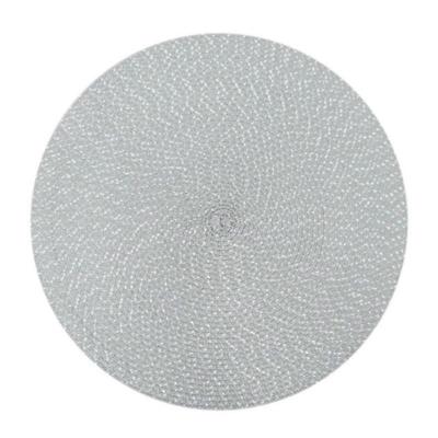 2 stks PP ronde ovale geweven placemat grootte: diameter 18cm (grijs)