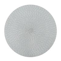 2 stks PP ronde ovale geweven placemat grootte: diameter 18cm (grijs) - thumbnail