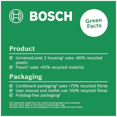Bosch Groen UniversalLevel 2 Kruislijnlaser | Incl. 2x Alkaline LR06/AA + Opbergetui - 0603663FZ0