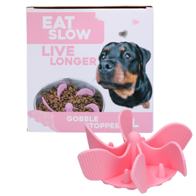 Eat Slow Live Longer Gobble Stopper Roze L