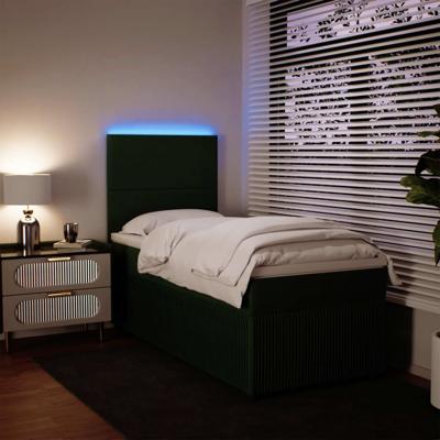 Boxspring met matras fluweel donkergroen 120x200 cm - thumbnail