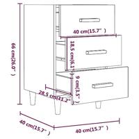 Nachtkastje 40x40x66 cm bewerkt hout grijs sonoma eikenkleurig - thumbnail