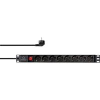 Renkforce RF-4604248 19 inch 1 HE Geaarde contactdoos Met schakelaar Zwart - thumbnail
