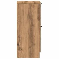 Dressoir 30x30x70 cm bewerkt hout artisanaal eikenkleur - thumbnail