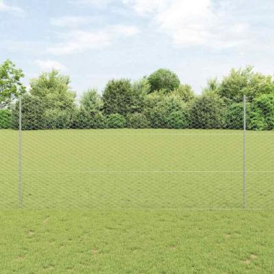 VidaXL Hek met paal zilver 1,5 x 10 m staal