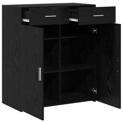 Opbergkast Zwart eiken 80 x 42,5 x 93,5 cm Bewerkt hout