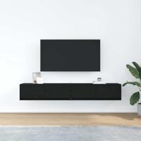 Tv-kasten 2 st 80x31x25,5 cm spaanplaat zwart eikenkleurig - thumbnail