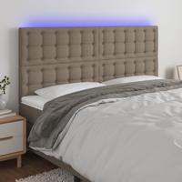 Hoofdbord LED 200x5x118/128 cm stof taupe - thumbnail