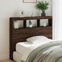 Hoofdbordkast met LED-verlichting 120x17x102 cm bruin eiken - thumbnail