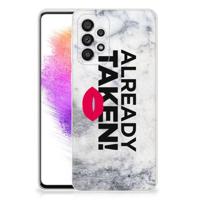 Samsung Galaxy A73 5G | Siliconen hoesje | met naam Already Taken White - thumbnail