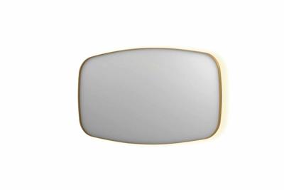 INK SP30 spiegel - 140x4x80cm contour in stalen kader incl indir LED - verwarming - color changing - dimbaar en schakelaar - geborsteld mat goud 8409772