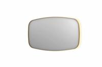 INK SP30 spiegel - 140x4x80cm contour in stalen kader incl indir LED - verwarming - color changing - dimbaar en schakelaar - geborsteld mat goud 8409772 - thumbnail