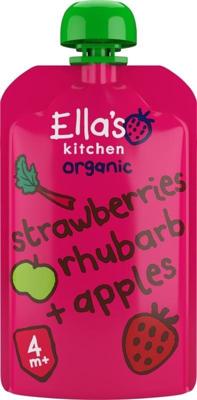 Ella's Kitchen Strawberry rhubarb & apples 4+ mnd knijpz bio 120 Gram