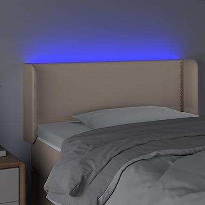 Hoofdbord LED 83x16x78/88 cm kunstleer cappuccinokleurig - thumbnail