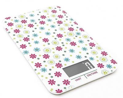 Pebbly keukenweegschaal led 23 x 15 cm aluminium wit