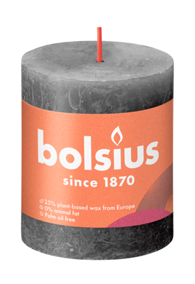 Bolsius kaars rustiek 8x7 cm stormy grey