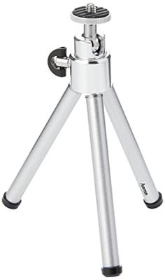 Hama Mini-statief voor mobiele telefoon, camera of actiecamera, met 3D-kogelkop, stabiel, van metaal, zilver