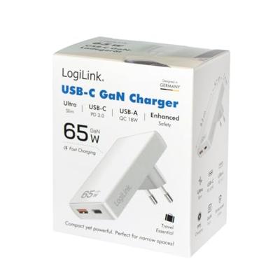 LogiLink PA0368 USB-oplader USB-A-bus, USB-C bus Quick Charge 4.0, USB PD 3.0 Wit Binnen, Thuis