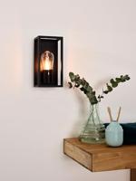 Lucide CARLYN - Wandlamp Badkamer - 1xE14 - IP54 - Zwart - thumbnail