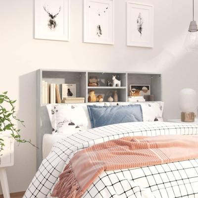 Hoofdbordkast 120x19x103,5 cm betongrijs