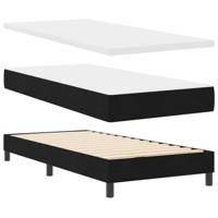 Boxspring bed met matras met hoofdeinde Zwart 80 x 200 cm Stof - thumbnail