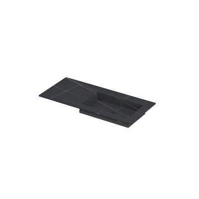 INK Post Wastafel Keramische Slab Envelop Bak Rechts Zonder Kraangat - 1000x450x10 mm - Lauren Black Mat