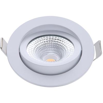 EcoDim LED Inbouwspot ED-10022 - 5W Waterdicht IP54 - Dimbaar Warm Wit 2000K-3000K - Mat Wit Kantelbaar Aluminium