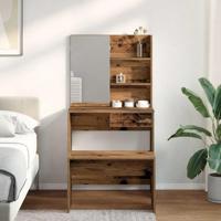 Kaptafelset bewerkt hout oud houtkleurig - thumbnail