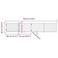 Hondenhek inklapbaar met deur 4 panelen 320cm massief vurenhout - thumbnail