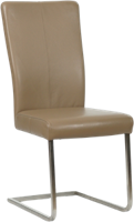 Taupe leren industriële eetkamerstoel Dare - poot vierkant rvs - Toledo Leer Mocca (taupe leer) - thumbnail