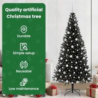VidaXL Kerstboom met 300 led met standaard zwart 210 cm pvc - thumbnail