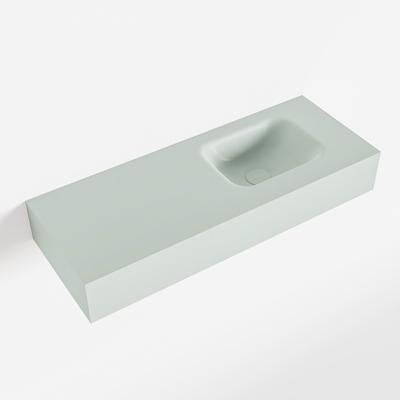 MONDIAZ LEX Greey vrijhangende solid surface wastafel 80cm. Positie wasbak rechts MONDIAZ LEX Greey vrijhangende solid surface wastafel 80cm. Positie wasbak rechts