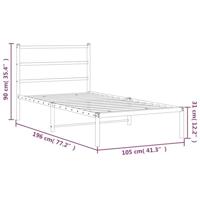 Bedframe met hoofdbord metaal zwart 100x190 cm - thumbnail