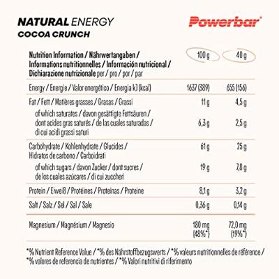 PowerBar Natural Energy Cereal Energiereep Cacao Crunch x24 PowerBar Natural Energy Cereal Energiereep Cacao Crunch x24